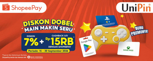 TOP UP MAKIN SERU DENGAN DISKON DOBEL! Dapatkan Diskon 7% + Cashback hingga Rp15RB Pakai ShopeePay